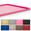 Picture of Hubulk Dog Feeding Mat,100% Waterproof Food Grade Silicone Pet Food and Water Bowl Placemat,Dishwasher, High Raised Edge to Prevent Spills,Nonslip Tray to Stop Messes on Floor (32"x24"x1.0", Pink)