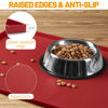 Picture of Hubulk Dog Feeding Mat,100% Waterproof Food Grade Silicone Pet Food and Water Bowl Placemat,Dishwasher, High Raised Edge to Prevent Spills,Nonslip Tray to Stop Messes on Floor（28"x18"x0.8", Red）
