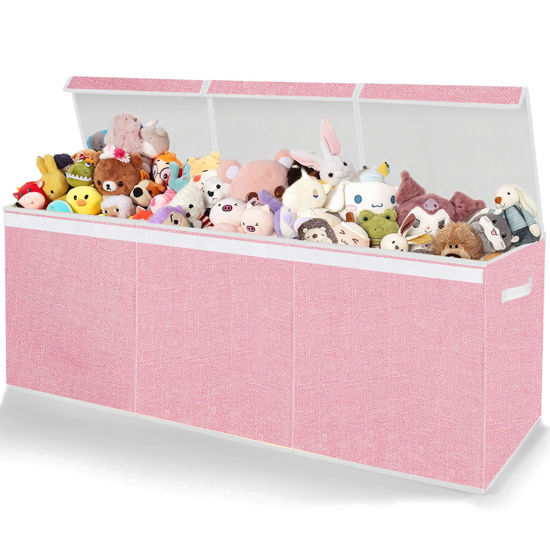 Picture of Pantryily Toy Storage for Girls - Extra Large Kids Toy Box Chest,Collapsible Toy Organizers and Storage for Nursery,Playroom,Office 35.8"x12.6"x16"(Pink)
