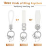 Picture of PIFOOG Car Key Cover for Nissan 5 Buttons Keys Fob Case TPU Bling Keychain for Nissan Altima Sentra Rogue Pathfinder Murano Armada Maxima Versa Girly Women White Silver