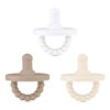 Picture of Ryan & Rose Cutie PAT All-in-One Pacifier and Teether Massaging Teething Ring and Hideaway Binky for Growing Babies (Canvas (3 Pack), Stage 1)