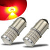 Picture of iBrightstar 9-30V Flashing Strobe Blinking Brake Lights 1157 2057 2357 7528 BAY15D LED Bulbs with Projector Replacement for Tail Brake Stop Lights, Brilliant Red