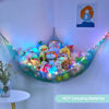 Picture of Unicorn Castle Stuffed Animal Net Hammock Kids Toy Storage with LED Light Plush Toy Organizer Corner Hanging Stuffed Animal Holder For Nursery Kids Girls Room Decor