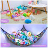 Picture of Unicorn Castle Stuffed Animal Net Hammock Kids Toy Storage with LED Light Plush Toy Organizer Corner Hanging Stuffed Animal Holder For Nursery Kids Girls Room Decor