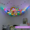 Picture of Unicorn Castle Stuffed Animal Net Hammock Kids Toy Storage with LED Light Plush Toy Organizer Corner Hanging Stuffed Animal Holder For Nursery Kids Girls Room Decor