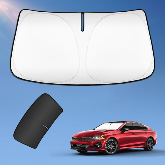 Picture of Sun Shade Sunshade for 2021-2024 Kia K5, GT-Line, GT, Sedan Windshield Cover, 2-Layers Sun Shield 240T Silver Coating Sun Visor Foldable Window Shade Blocks UV Rays Car Accessories