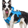Picture of WINGOIN Blue Tactical Dog Harness for Medium Small Dogs No Pull Adjustable Pet Harness with Handle Reflective K9 Military Service Dog Vest for Walking Hiking Training (S)