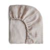 Picture of mushie Extra Soft Muslin Fitted Crib Sheet | 192 Thread Count | 28"x 52" (Retro Stripes)