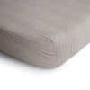 Picture of mushie Extra Soft Muslin Fitted Crib Sheet | 192 Thread Count | 28"x 52" (Retro Stripes)