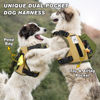 Picture of WINGOIN Tactical Dog Harness for Small Dogs, No Pull Harness with Handle 2 Pockets Poop Bag, Reflective Dog Vest, Military Service Heavy Duty Big Dog Harness for Walking Hiking Training, Khaki, S