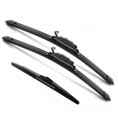 Picture of JustCar 3Pcs Jeep Wrangler Windshield Wiper Blades 2007 2008 2009 2010 2011 2012 2013 2014 2015 2016 2017, Original Equipment Automotive Replacement Windshield Wiper Blades - 15"/15"/13" (Set of 3)