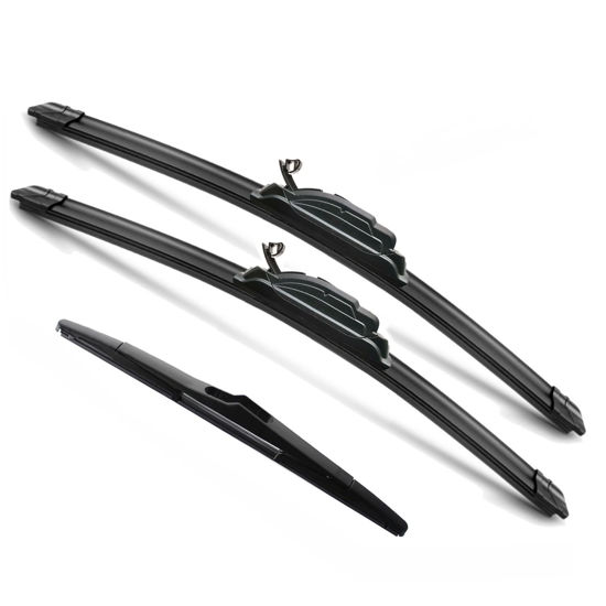 Picture of JustCar 3Pcs Jeep Wrangler Windshield Wiper Blades 2007 2008 2009 2010 2011 2012 2013 2014 2015 2016 2017, Original Equipment Automotive Replacement Windshield Wiper Blades - 15"/15"/13" (Set of 3)