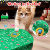 Picture of Giociv Interactive Cat Toys Ball Fast Rolling in Christmas Pocket, Motion Activate Chirping Cat Toy Hide and Seek Mouse Catching Game (Christmas Party)