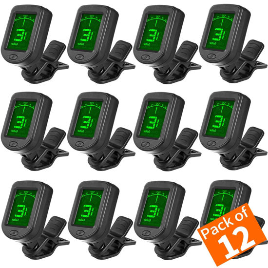 Picture of Guitar Tuner Clip On Ukulele Tuner for Guitar Bass Ukulele Violin banjo Tuner (Tuner 12 Pack)