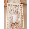 Picture of Konssy 2 Pack Muslin Changing Pad Cover for Baby Girls Boys 100% Cotton Fitted Diaper Changing Table Cover Set, Soft Changing Pad Sheets (Toffee,Flourish)