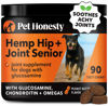 Picture of Pet Honesty Senior Hemp Hip & Joint Support, Hemp for Dogs, Mobility Support for Senior Dogs, Hemp Oil & Powder, Glucosamine, Collagen, MSM, Green Lipped Mussel, Helps Discomfort (Peanut Butter, 90)
