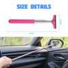 Picture of 8sanlione Car Rearview Mirror Wiper, American Flag Telescopic Auto Mirror Squeegee Cleaner, Glass Mist Cleaning Tool with Retractable 98cm Handle, Portable Car Windows Water Removal (Pink/Black Flag)