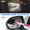 Picture of 8sanlione Car Rearview Mirror Wiper, American Flag Telescopic Auto Mirror Squeegee Cleaner, Glass Mist Cleaning Tool with Retractable 98cm Handle, Portable Car Windows Water Removal (Pink/Black Flag)
