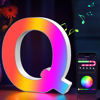 Picture of Light Up Letters Marquee Letter - Music Sync RGB Color Changing LED Letter Lights Letter Logo Game Lights for Girls Women Party Birthday Christmas Valentine's Day Wall Desktop Decoration (MRGB-Q)