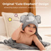 Picture of Momcozy Cute Elephant Hooded Baby Towel- 8 Piece Bath Essential, 2 x Towels and 6 x Wash Cloth Set- Perfect Shower Gift for Boys or Girls - Soft and Comfort for Newborn, Infant and Toddler