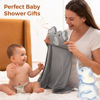 Picture of Momcozy Cute Elephant Hooded Baby Towel- 8 Piece Bath Essential, 2 x Towels and 6 x Wash Cloth Set- Perfect Shower Gift for Boys or Girls - Soft and Comfort for Newborn, Infant and Toddler