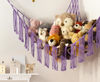 Picture of Stuffed Animal Hammock Corner with LED Light - Toy Storage Hammock Plushie Net Organizer - Teddy Bear Stuffy Hammock - Purple Nursery Decor Baby Kids Bedroom Nursery Furniture