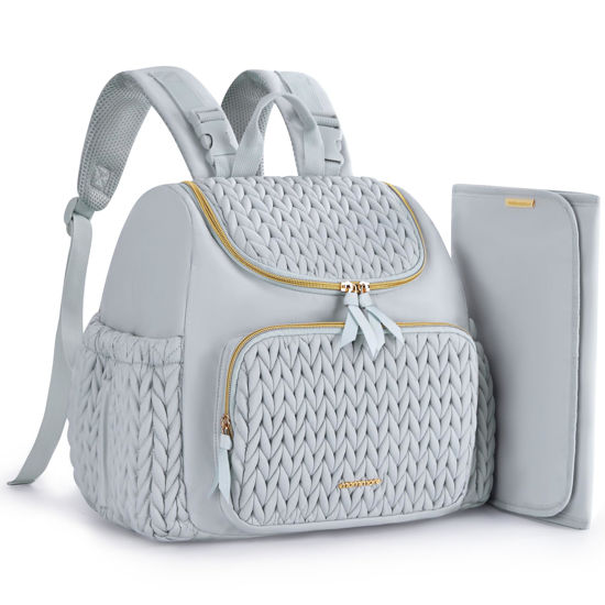 Picture of mommore Diaper Bag Small Diaper Backpack Stylish Toddler Baby Mini Maternity Bags Travel Backpacks with Insulated Pockets, Changing Pad, Stroller Straps