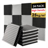 Picture of FONESO Acoustic Panels, High Density Soundproof Foam Panels for Walls, Sound Absorbing Panels, Acoustic Foam Panels Fire Resistant for Studio Recording (Black&Grey, 1"x12"x12" 24Pack)
