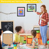 Picture of JDZIVTOP 3-Pack Black Woodgrain Kids Art Frames - 10x12.5 with Mat, 8.5x11 Without Mat, Changeable Front Opening, Holds Drawings, Crafts, Artwork