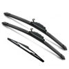Picture of JustCar 3 wipers Replacement for Hyundai Tucson 2010 2011 2012 2013 2014 2015, Windshield Wiper Blades Original Equipment Replacement - 24"/16"/12X" (Set of 3) U/J HOOK