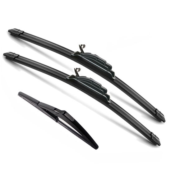 Picture of JustCar 3 wipers Replacement for 2006 2007 2008 2009 2010 2011 Mini Cooper, Windshield Wiper Blades Original Equipment Replacement - 19"/18"/10" (Set of 3) U/J HOOK