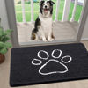 Picture of Smiry Dog Door Mat for Muddy Paws, Absorbent Dirt Trapper Non-Slip Washable Mat, Quick Dry Chenille, Mud Mat for Dogs, Entry Indoor Door Mat for Inside Floor (24x16 Inches, Black)