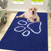 Picture of Smiry Dog Door Mat for Muddy Paws, Absorbent Dirt Trapper Non-Slip Washable Mat, Quick Dry Chenille, Mud Mat for Dogs, Entry Indoor Door Mat for Inside Floor (47x32 Inches, Navy Blue)