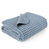 Picture of Konssy Waffle Baby Blankets, Nursery Blankets for Boys Girls, Swaddle Blankets Neutral Soft Lightweight Toddler and Kids Throw Blankets(Blue)