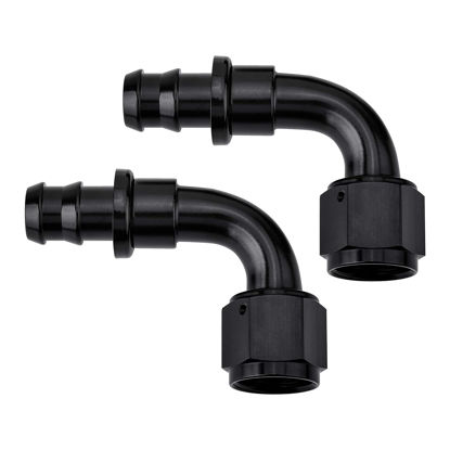Picture of EVIL ENERGY 4AN 90 Degree Push Lock Hose Fitting End Black 2PCS