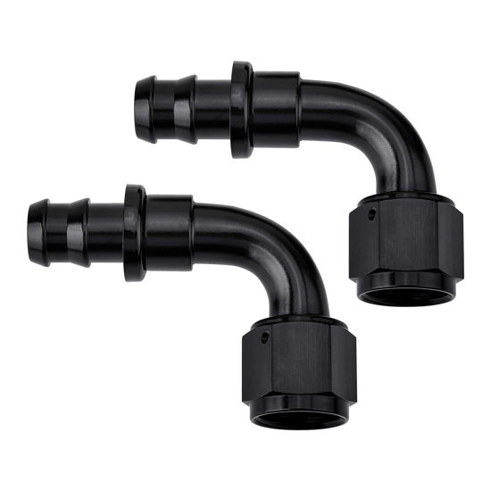 Picture of EVIL ENERGY 4AN 90 Degree Push Lock Hose Fitting End Black 2PCS