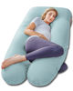 Picture of Meiz Pregnancy Pillow, Cooling Pregnancy Pillows for Sleeping, Maternity Pillow for Pregnant Women, Pregnancy Body Pillow with Cooling Jersey Cover, Green