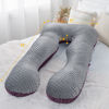 Picture of Meiz Pregnancy Pillow, Pregnancy Body Pillow, Pregnancy Pillows for Sleeping, Maternity Pillow for Pregnant Women with Velvet Cover, Grey & Purple