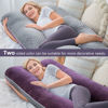Picture of Meiz Pregnancy Pillow, Pregnancy Body Pillow, Pregnancy Pillows for Sleeping, Maternity Pillow for Pregnant Women with Velvet Cover, Grey & Purple