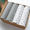 Picture of Mini Crib Sheets 4 Pack for Baby Boys & Girls, Neutral Mini Crib Sheet Fitted 38'' x 24'' for Standard Mini Crib Mattress, Ultra Soft Material Baby Mini Sheet, Grey Leaf