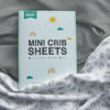 Picture of Mini Crib Sheets 4 Pack for Baby Boys & Girls, Neutral Mini Crib Sheet Fitted 38'' x 24'' for Standard Mini Crib Mattress, Ultra Soft Material Baby Mini Sheet, Grey Leaf