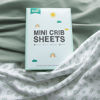 Picture of Mini Crib Sheets 4 Pack for Baby Boys & Girls, Neutral Mini Crib Sheet Fitted 52'' x 28'' for Standard Mini Crib Mattress, Ultra Soft Material Baby Mini Sheet, Aqua Leaf