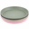 Picture of WeeSprout Bamboo Plates, Set of 4, Kid-Sized Bamboo Kids Plates, Dishwasher Safe Bamboo Plates for Kids (Pink, Green, Gray, & Beige)