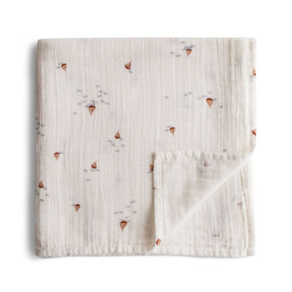 Picture of mushie Muslin Baby Swaddle Blanket | 100% Organic Cotton (Boats)