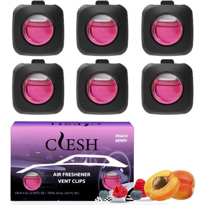 Picture of Car Air Fresheners, Peach Berry, 6-Pack, 4ml Each, Car Air Freshener vent clips, Long Lasting Air Freshener for Car, Car Fresheners, Car Refresher, Odor Eliminator
