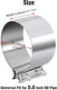 Picture of EVIL ENERGY 5.0 Inch Exhaust Clamp,Butt Joint Band Clamp Sleeve Coupler Stainless Steel for Pipes,Mufflers,Catalytic Converters 2PCS