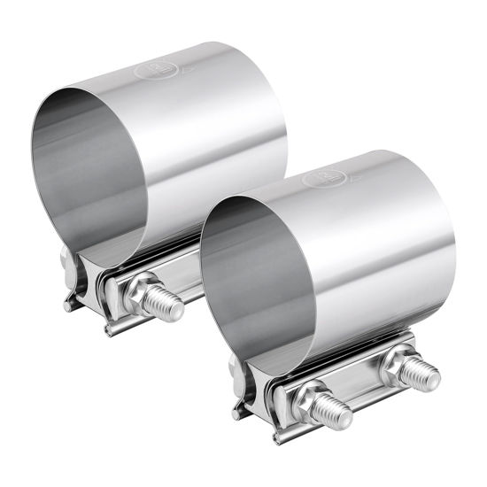 Picture of EVIL ENERGY 3.5 Inch Exhaust Clamp,3 1/2" Butt Joint Band Clamp Sleeve Coupler Stainless Steel for Pipes,Mufflers,Catalytic Converters 2PCS