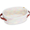 Picture of ABenkle Small Woven Basket, Mini Cotton Rope Storage Basket, Tiny Easter Basket, Shelf Basket, Oval Decorative Toy Dog Cat Basket for Nursery, Empty Gift Basket, 9.4" x 5.9" x 3.9" XS