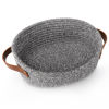 Picture of ABenkle Small Woven Basket, Mini Cotton Rope Storage Basket, Tiny Easter Basket, Shelf Basket, Oval Decorative Toy Dog Cat Basket for Nursery, Empty Gift Basket, 9.4" x 5.9" x 3.9" XS