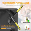 Picture of HOSONGIN 1/4 Inch TRS Instrument Cable 15 feet 2-Pack, Straight-to-Right Angle 6.35mm Male Stereo Audio Cord, Balanced Interconnect Line for Electric Guitar, Bass, Keyboard, Mixer, Amplifier, Speaker